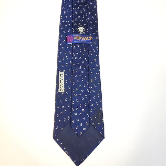 Versace Classic V2 Navy Blue Silk Tie - Picture 2 of 8
